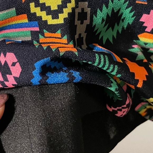 Colorful Patterned Sleeveless Flared Mini Dress - Picture 6 of 6